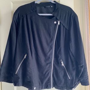Black plus size Moto jacket
